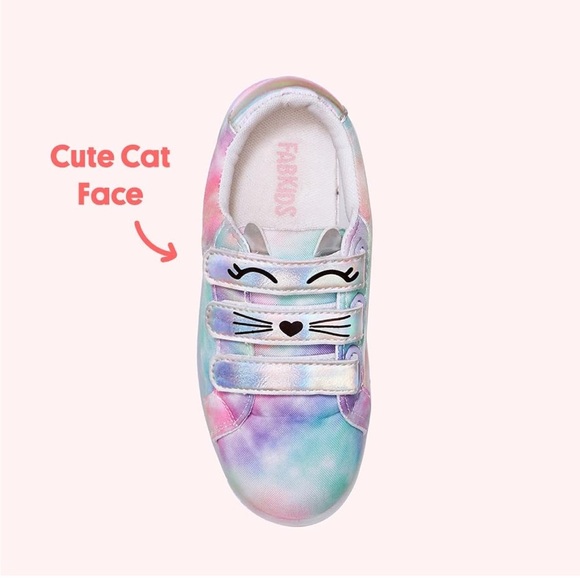 Fabkids Colorful Kids Light-Up velcro Sneakers Girls 3 - Picture 6 of 10